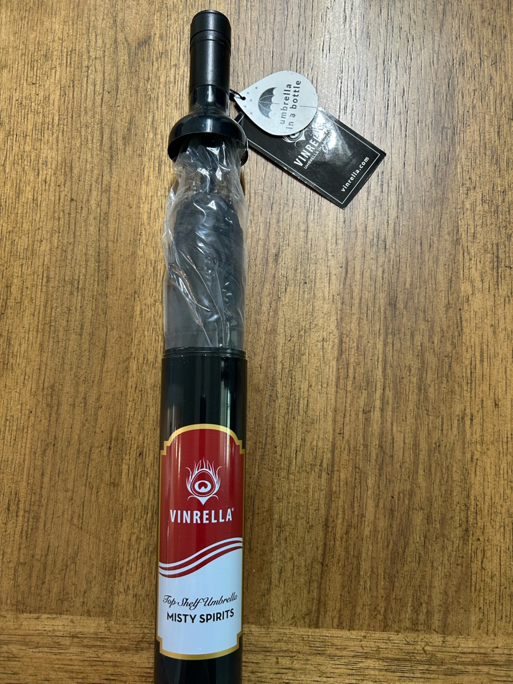 NWT Vinrella Misty Spirits Wine Bottle Umbrella — Black - Picture 2 of 2